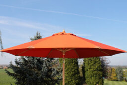 Large Hardwood Garden Parasol Umbrella-3.5M Wide-Terracotta - thumbnail 4