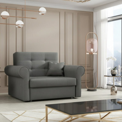 Viva I Silver Living Room Sofa Bed With Sleeping Function And Bedding Storage Polyurethane Foam 116X85X98Cm Grey - image 1