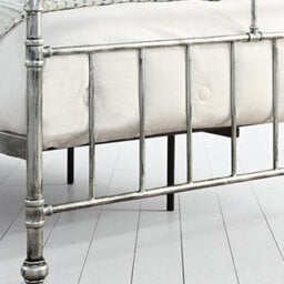 OAT Home Shoreditch Industrial Scaffold Distressed Steel Effect Metal King Size Bed Frame - thumbnail 5