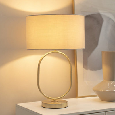 Valuelights Antonia Brushed Gold Metal Oval Stem Table Lamp Base - image 1