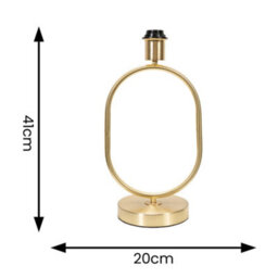 Valuelights Antonia Brushed Gold Metal Oval Stem Table Lamp Base - thumbnail 6