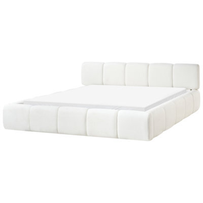 Beliani Bed Fabric Orville 180 X 200 Cm (Eu Super King) Off-White - image 1
