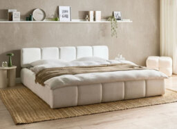 Beliani Bed Fabric Orville 180 X 200 Cm (Eu Super King) Off-White - thumbnail 2
