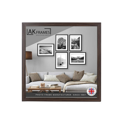 "AK Frames Sleek 20X20"" Walnut Thin Modern Picture Frame - Slim And Design For Posters, Prints And Photos - Elegant Wall Frame Decor" - image 1