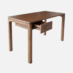 Sweeek - Rubberwood Desk With Oak Veneer And 1 Walnut Drawer - L 120 X W 60 X H 75 Cm - Garance - thumbnail 3