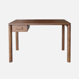 Sweeek - Rubberwood Desk With Oak Veneer And 1 Walnut Drawer - L 120 X W 60 X H 75 Cm - Garance - thumbnail 2