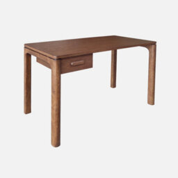Sweeek - Rubberwood Desk With Oak Veneer And 1 Walnut Drawer - L 120 X W 60 X H 75 Cm - Garance
