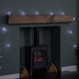 Samuel Alexander 2.7M Set Of 10 Twinkling Christmas Starburst String Lights With 200 White Leds