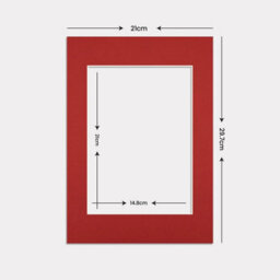 Ak Frames A4 Crimson Picture Mounts To Fit A5 Aperture Size - Mount Board Only (No Frame Included) - thumbnail 3
