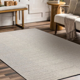 RugsX Flux 461.3.ae121 Wool Carpet Osta - Geometric, Structural, Loft Beige Grey 120X170 Cm - thumbnail 1