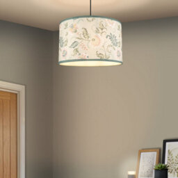 Blue & Cream Floral Cylinder Lamp Shade (D)30Cm - thumbnail 1