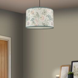 Blue & Cream Floral Cylinder Lamp Shade (D)30Cm - thumbnail 2