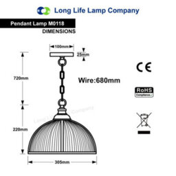 Long Life Lamps Company Antique Brass Vintage Pendant Light Industrial Retro Glass Ceiling Light Shade Factory Classic M0118 - thumbnail 2