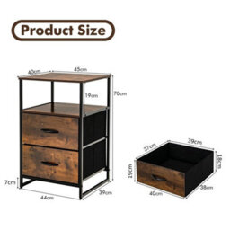 Industrial 2-Drawer Storage Removable Fabric - thumbnail 2