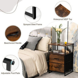 Industrial 2-Drawer Storage Removable Fabric - thumbnail 3