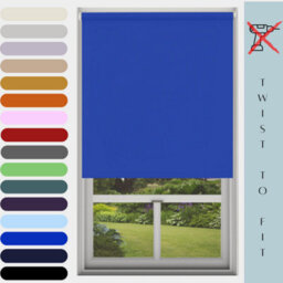 Caecus Blinds Mtm Blinds Outlet No Drill Blackout Roller Blind Electric Blue 120Cm - thumbnail 1