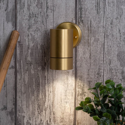 Litecraft Talon Brass Up Or Down Outdoor Wall Light - image 1