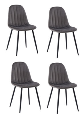 Millhouse Set Of 4 Dining Chairs Kitchen Living Chairs Set D2099 Velvet Dune Grey