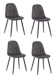 Millhouse Set Of 4 Dining Chairs Kitchen Living Chairs Set D2099 Velvet Dune Grey - thumbnail 1