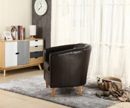 Westwood Luxury Faux Leather Tub Chair Armchair Office Reception Sofa Living Room Brown - thumbnail 8