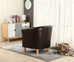 Westwood Luxury Faux Leather Tub Chair Armchair Office Reception Sofa Living Room Brown - thumbnail 7
