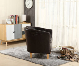 Westwood Luxury Faux Leather Tub Chair Armchair Office Reception Sofa Living Room Brown - thumbnail 4