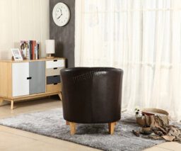 Westwood Luxury Faux Leather Tub Chair Armchair Office Reception Sofa Living Room Brown - thumbnail 6