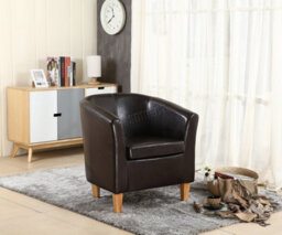 Westwood Luxury Faux Leather Tub Chair Armchair Office Reception Sofa Living Room Brown - thumbnail 3