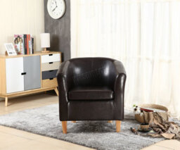 Westwood Luxury Faux Leather Tub Chair Armchair Office Reception Sofa Living Room Brown - thumbnail 2
