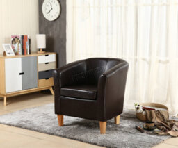 Westwood Luxury Faux Leather Tub Chair Armchair Office Reception Sofa Living Room Brown