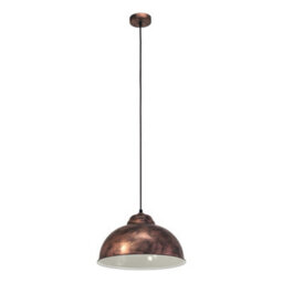 Eglo Truro 2 Antique Copper Industrial Pendant Light - thumbnail 2