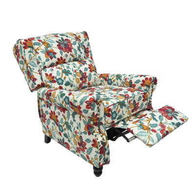 Living And Home Linen Upholstered Recliner Chair With Footrest And Adjustable Backrest, 87.5Cm W - image 1