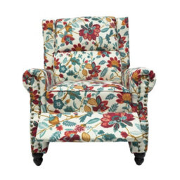 Living And Home Linen Upholstered Recliner Chair With Footrest And Adjustable Backrest, 87.5Cm W - thumbnail 4