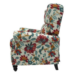 Living And Home Linen Upholstered Recliner Chair With Footrest And Adjustable Backrest, 87.5Cm W - thumbnail 3