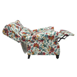 Living And Home Linen Upholstered Recliner Chair With Footrest And Adjustable Backrest, 87.5Cm W - thumbnail 2