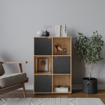 Urbn-Living 6-Cube Shelving Unit With Geo Doors - image 1