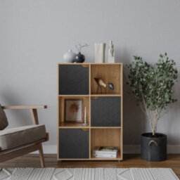 Urbn-Living 6-Cube Shelving Unit With Geo Doors - thumbnail 1