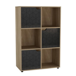 Urbn-Living 6-Cube Shelving Unit With Geo Doors - thumbnail 2