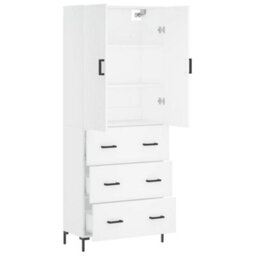 Berkfield Highboard White 69.5X34X180 Cm Engineered Wood - thumbnail 4