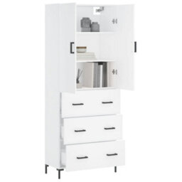 Berkfield Highboard White 69.5X34X180 Cm Engineered Wood - thumbnail 3
