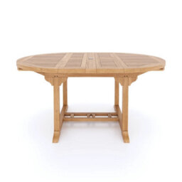 Eterna Lyon Teak Garden Outdoor Dining Table & 4 Seat Chair Set - With Green Cushions - thumbnail 6