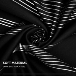 Deconovo Blackout Silver Wave Line Foil Printed Thermal Curtains Eyelet Curtains For Bedroom 66 X 54 Inch Black Two Panels - thumbnail 3