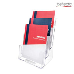 Deflecto Yearntree Deflecto Countertop A4 3 Tier Portrait Multi Tier Literature Holder - Crystal - Multiple Pocket Magazine File Holder - Wall - thumbnail 8