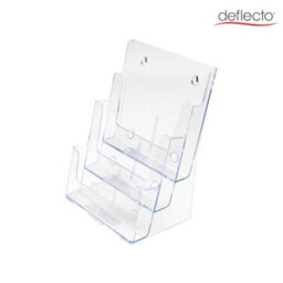 Deflecto Yearntree Deflecto Countertop A4 3 Tier Portrait Multi Tier Literature Holder - Crystal - Multiple Pocket Magazine File Holder - Wall - thumbnail 4