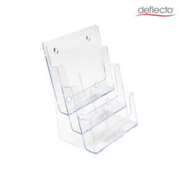 Deflecto Yearntree Deflecto Countertop A4 3 Tier Portrait Multi Tier Literature Holder - Crystal - Multiple Pocket Magazine File Holder - Wall - thumbnail 5