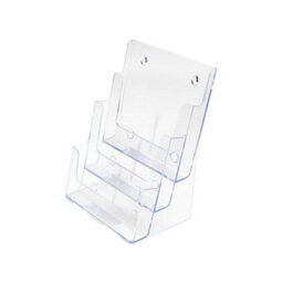 Deflecto Yearntree Deflecto Countertop A4 3 Tier Portrait Multi Tier Literature Holder - Crystal - Multiple Pocket Magazine File Holder - Wall - thumbnail 3