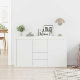 Berkfield White Sideboard White Wood 120 X 36 X 69 Cm Storage - thumbnail 4