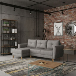 Manstad Corner Sofa Bed 202 130Cm Sleeping Area Freestanding L Shape With Storage Back Cushions Universal Side Grey - thumbnail 1