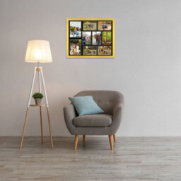 AK Frames 20X16 Gold Modern Multi Photo Frame With Black Mount - Holds 9 Apertures (2X) 7X5, (7X) 6X4 Photos - thumbnail 3