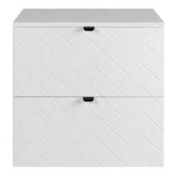 Heze Furniture Trend Herringbone Pattern Door 60Cm Bathroom Cabinet Vanity Unit With Worktop White - thumbnail 3
